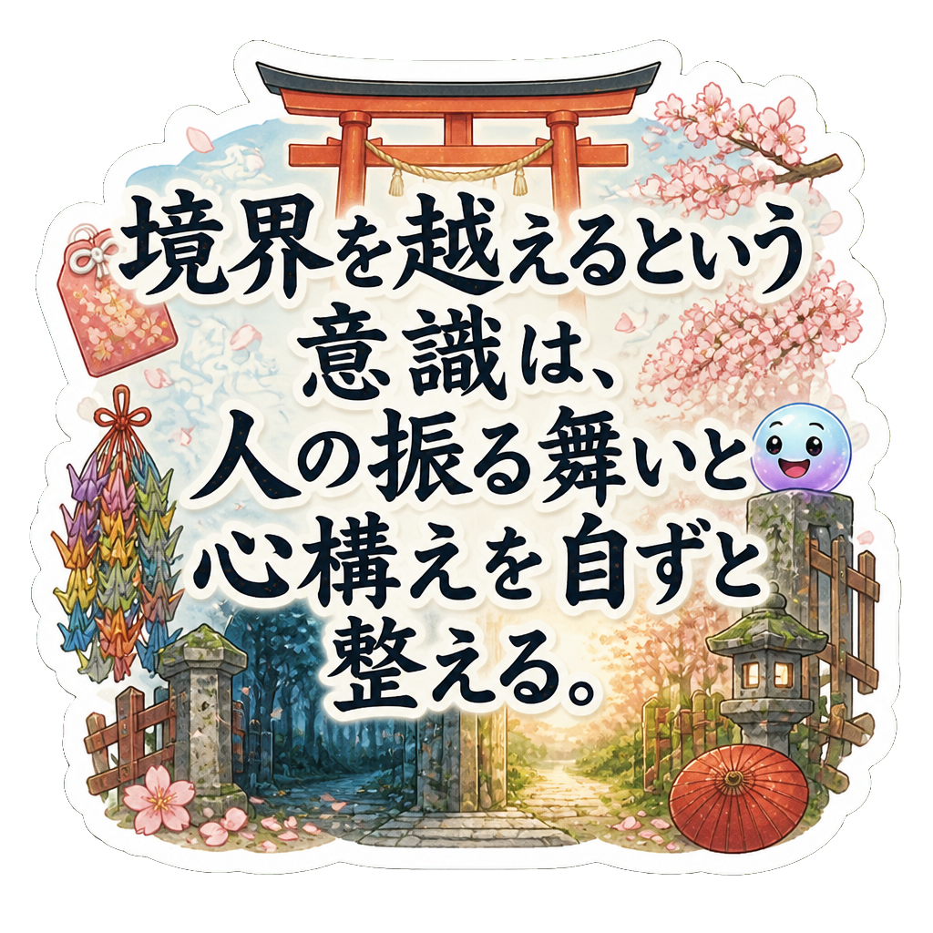 境界を越えるという意識は、人の振る舞いと心構えを自ずと整える。
