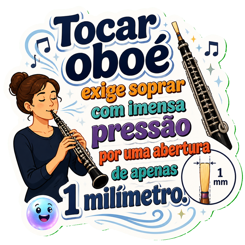 Tocar oboé exige soprar com imensa pressão por uma abertura de apenas 1 milímetro.