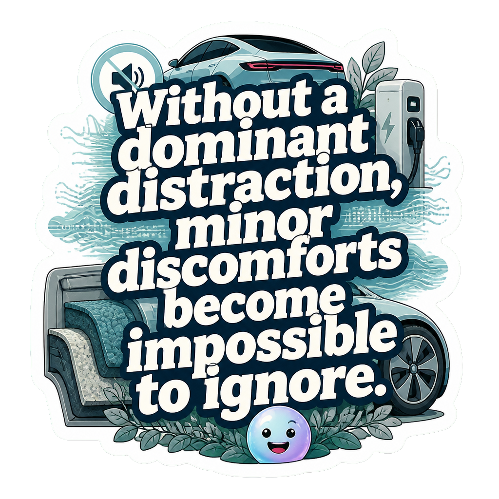 Without a dominant distraction, minor discomforts become impossible to ignore.
