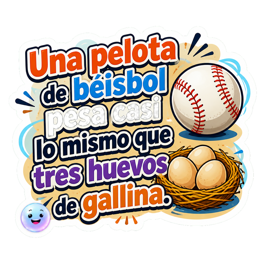 Una pelota de béisbol pesa casi lo mismo que tres huevos de gallina.