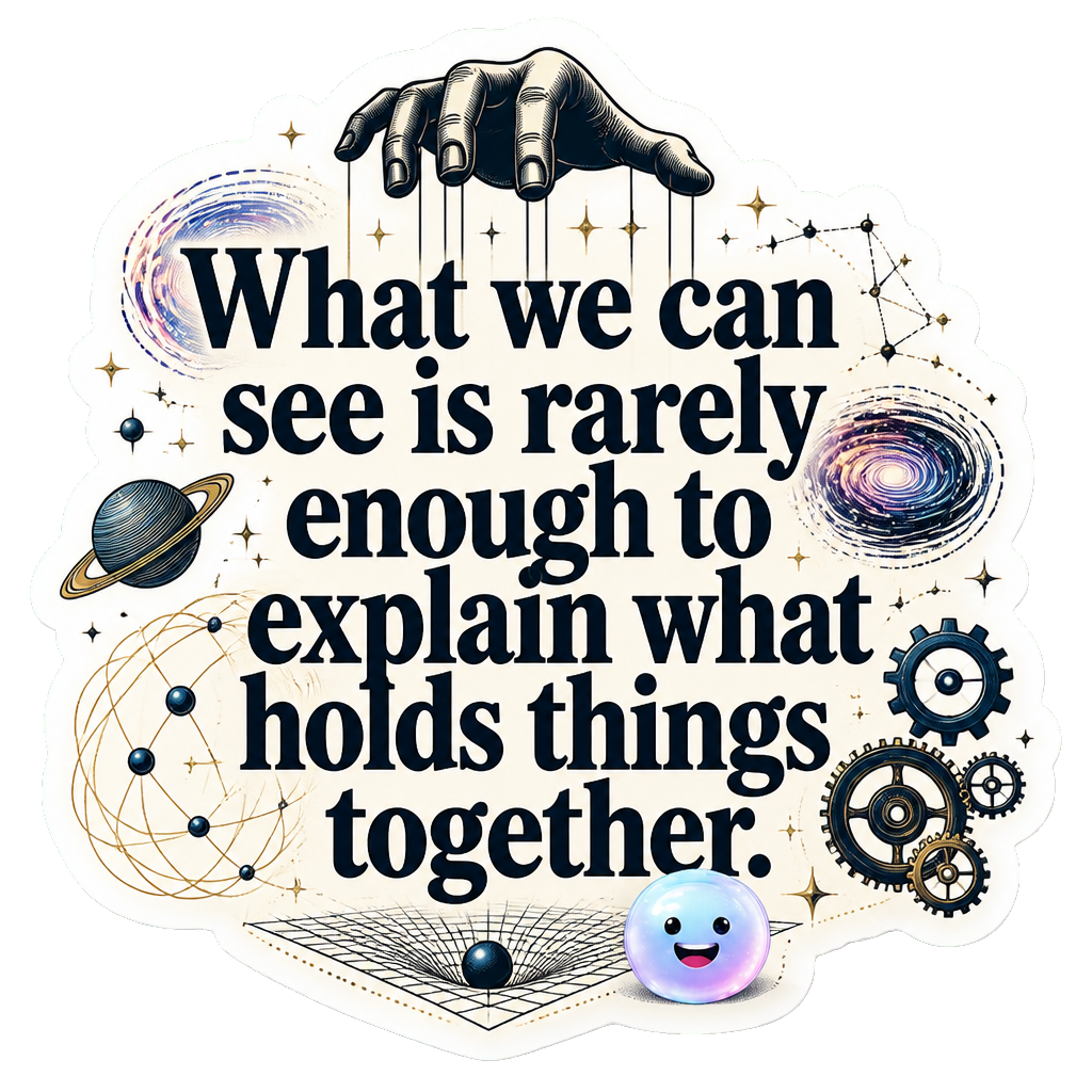 What we can see is rarely enough to explain what holds things together.