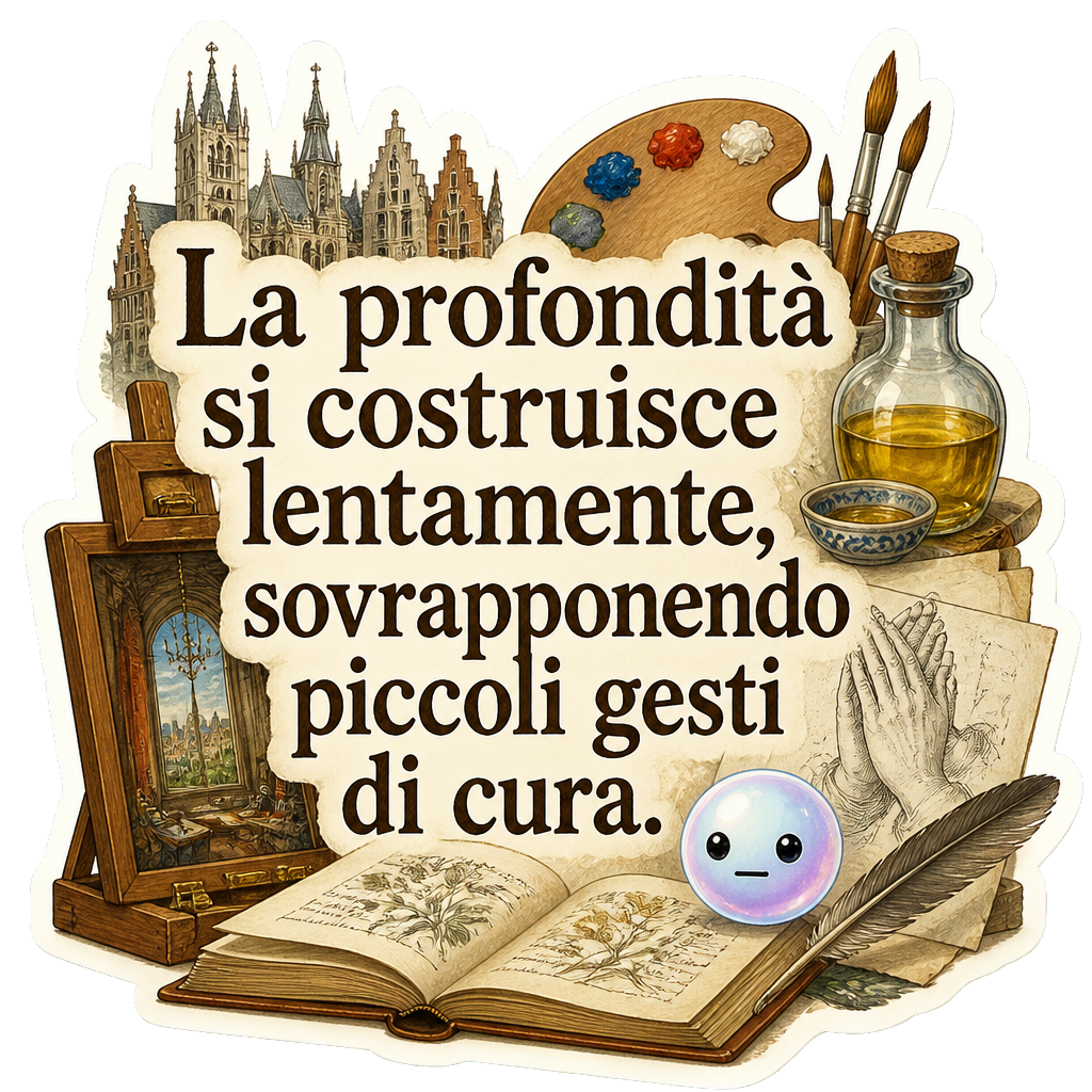 La profondità si costruisce lentamente, sovrapponendo piccoli gesti di cura.