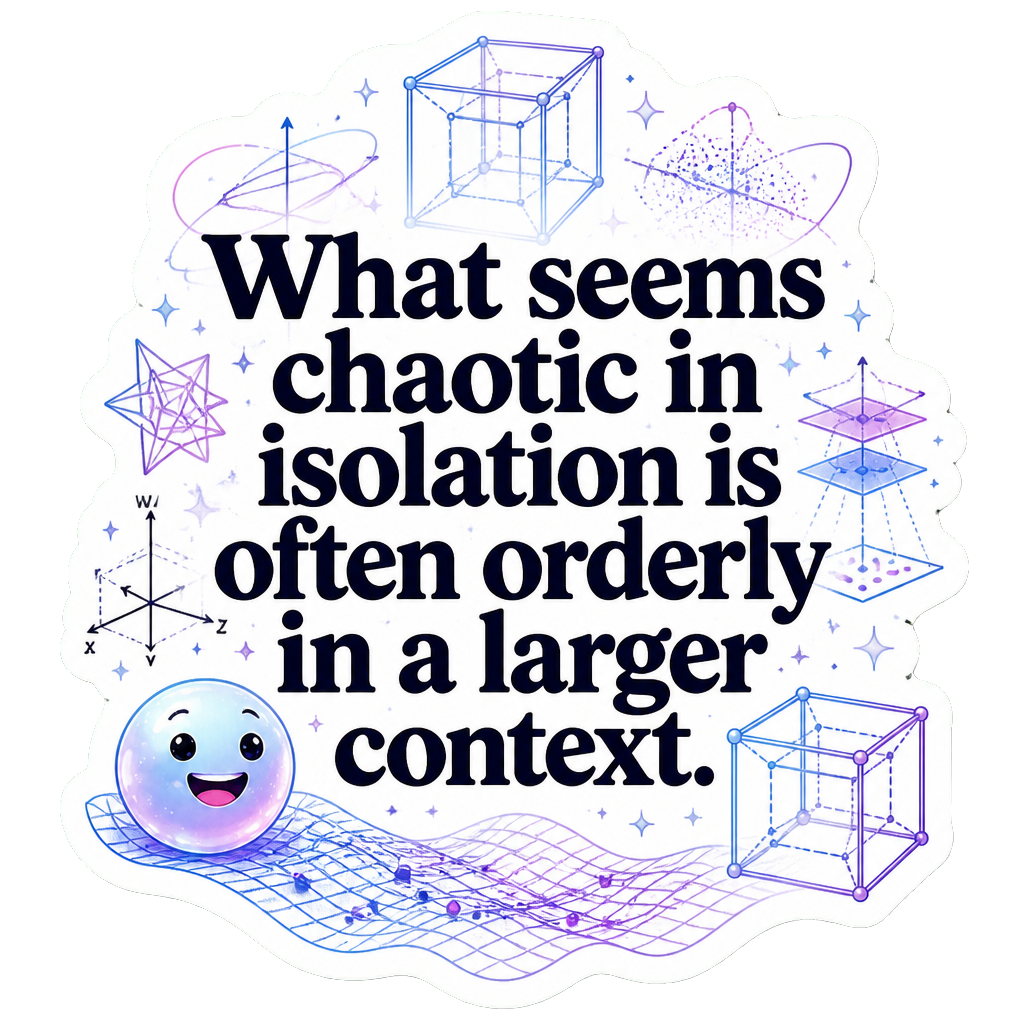 What seems chaotic in isolation is often orderly in a larger context.