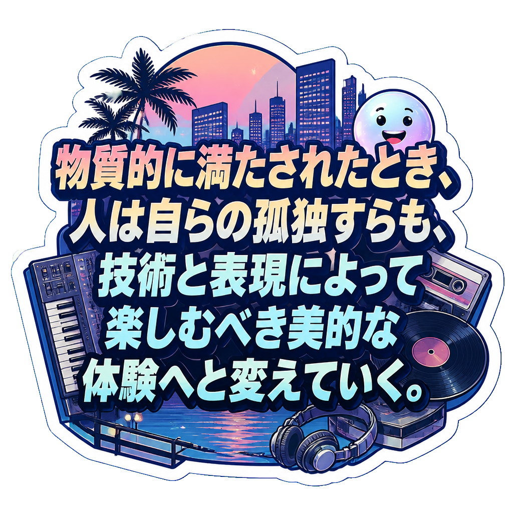 物質的に満たされたとき、人は自らの孤独すらも、技術と表現によって楽しむべき美的な体験へと変えていく。