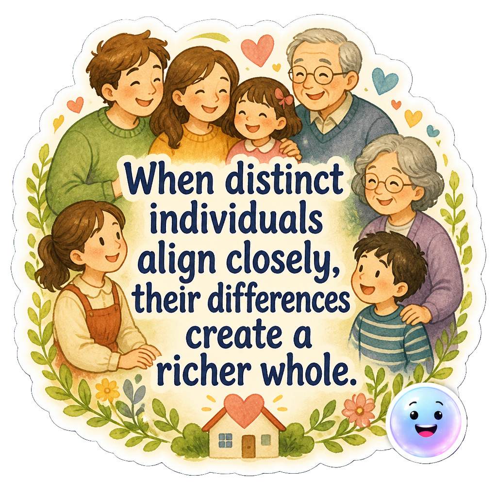 When distinct individuals align closely, their differences create a richer whole.
