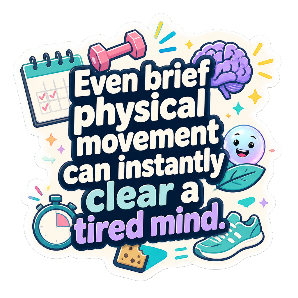 Even brief physical movement can instantly clear a tired mind.