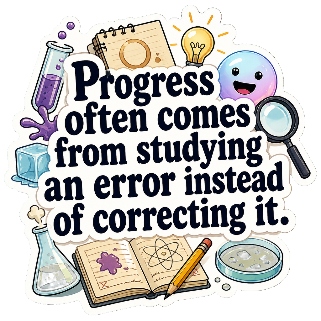 Progress often comes from studying an error instead of correcting it.