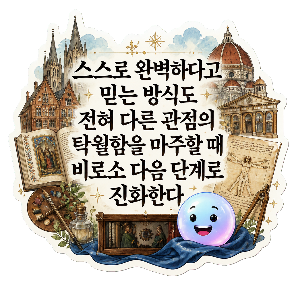 스스로 완벽하다고 믿는 방식도 전혀 다른 관점의 탁월함을 마주할 때 비로소 다음 단계로 진화한다.