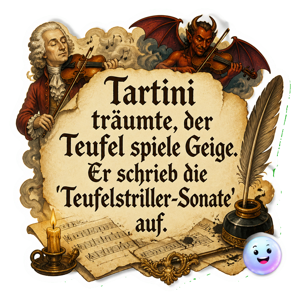 Tartini träumte, der Teufel spiele Geige. Er schrieb die 'Teufelstriller-Sonate' auf.