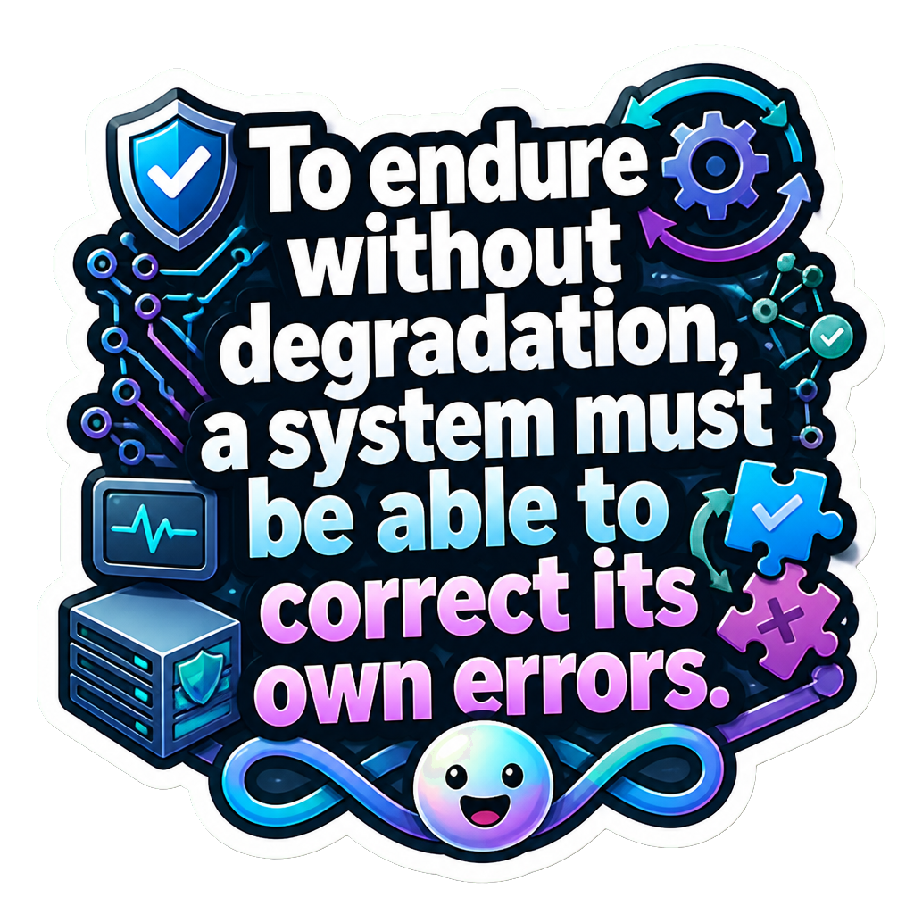 To endure without degradation, a system must be able to correct its own errors.