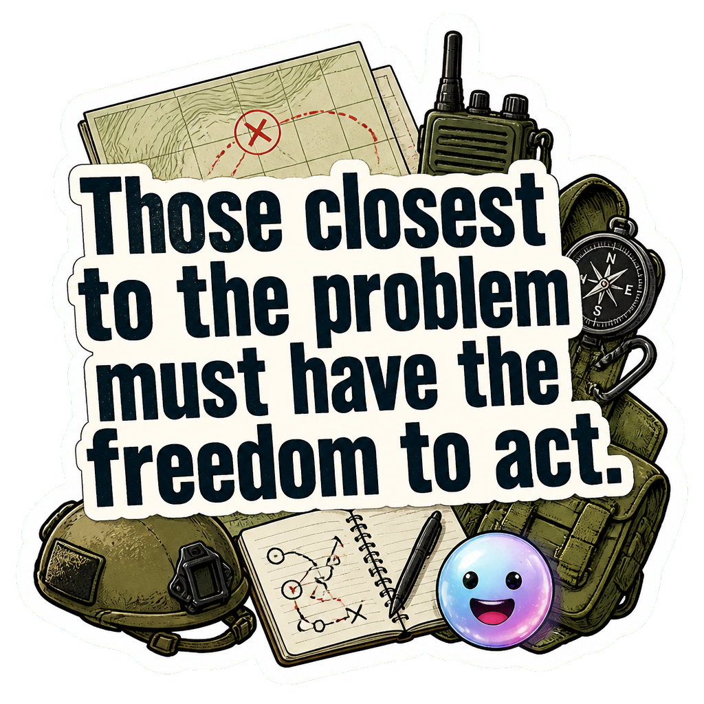 Those closest to the problem must have the freedom to act.