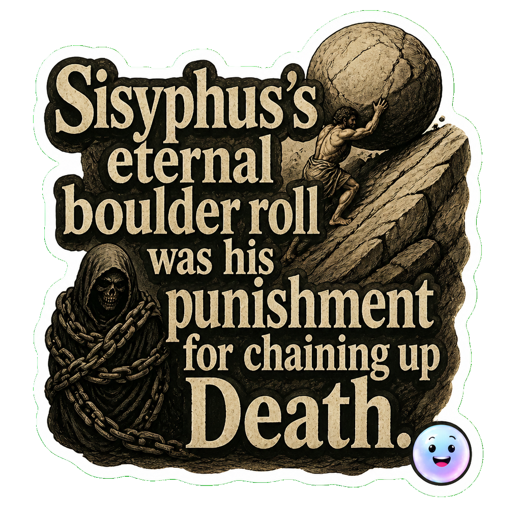 Sisyphus's eternal boulder roll was his punishment for chaining up Death.