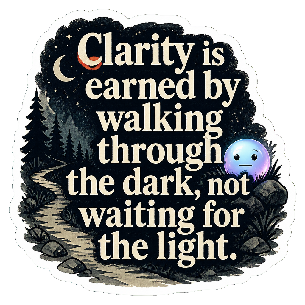 Clarity is earned by walking through the dark, not waiting for the light.