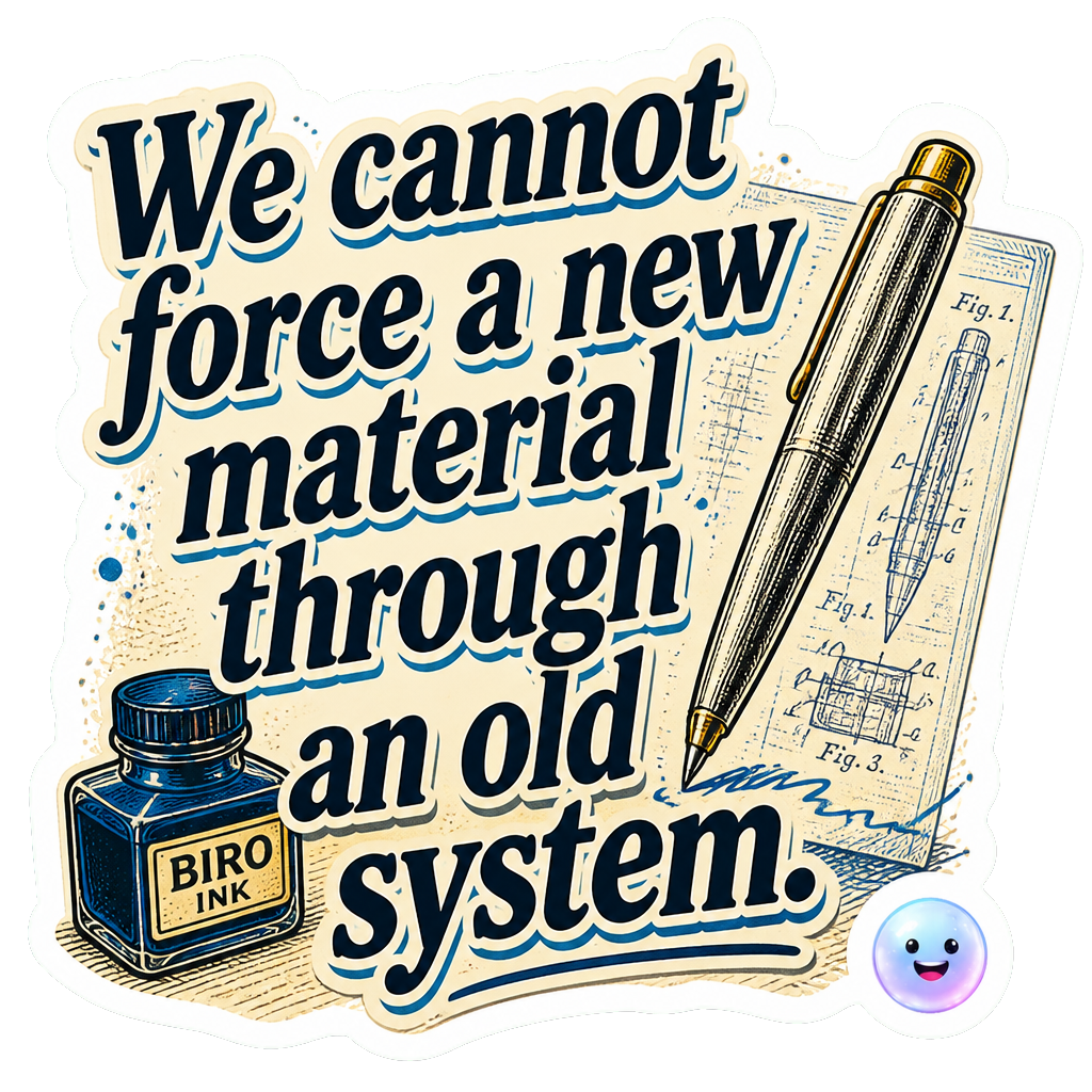 We cannot force a new material through an old system.