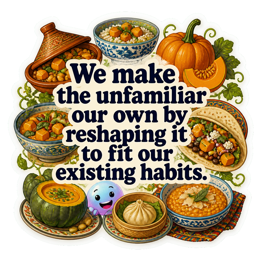 We make the unfamiliar our own by reshaping it to fit our existing habits.