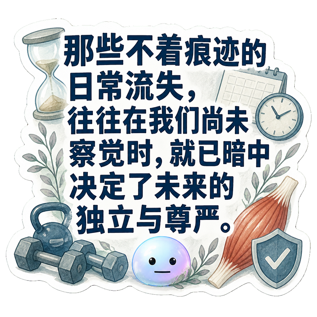 那些不着痕迹的日常流失，往往在我们尚未察觉时，就已暗中决定了未来的独立与尊严。