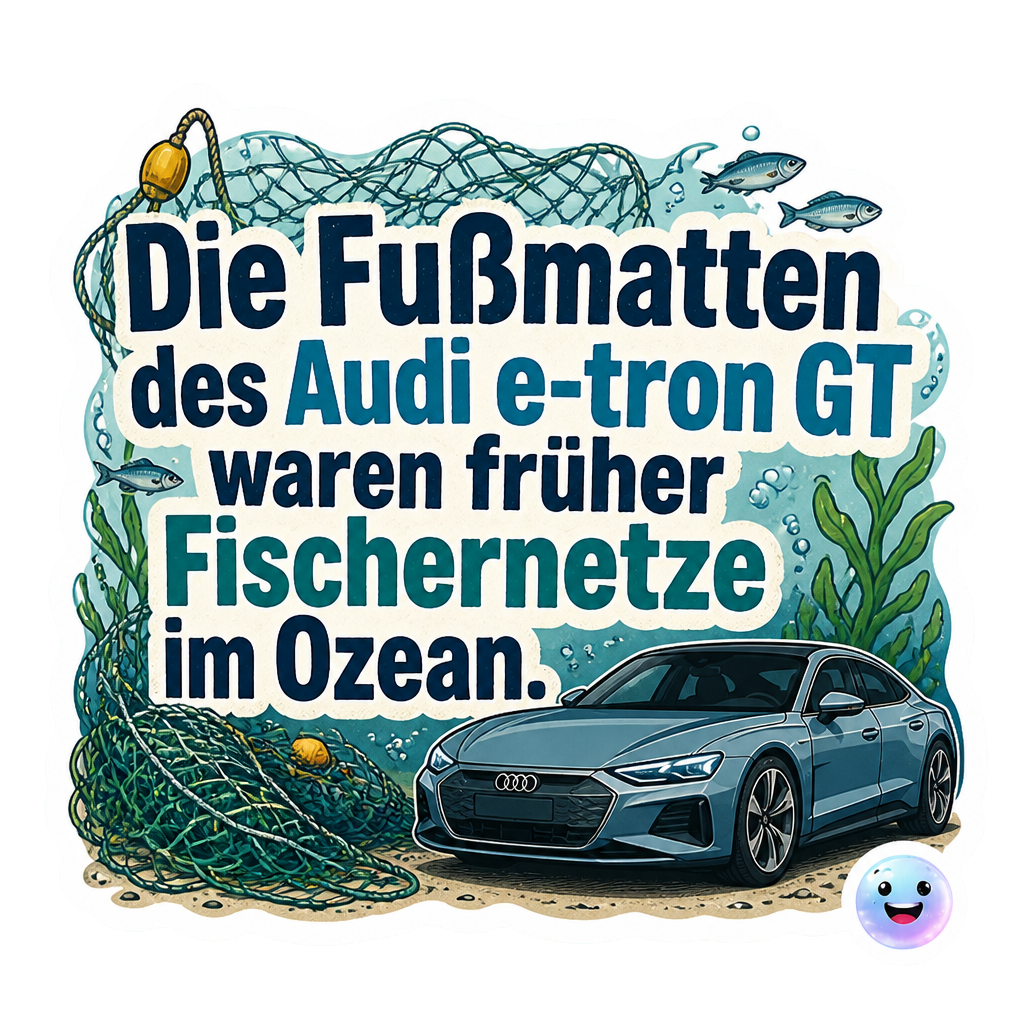 Die Fußmatten des Audi e-tron GT waren früher Fischernetze im Ozean.