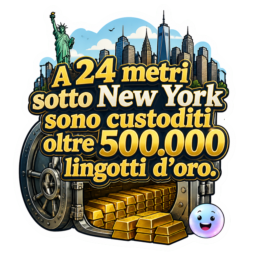 A 24 metri sotto New York sono custoditi oltre 500.000 lingotti d'oro.