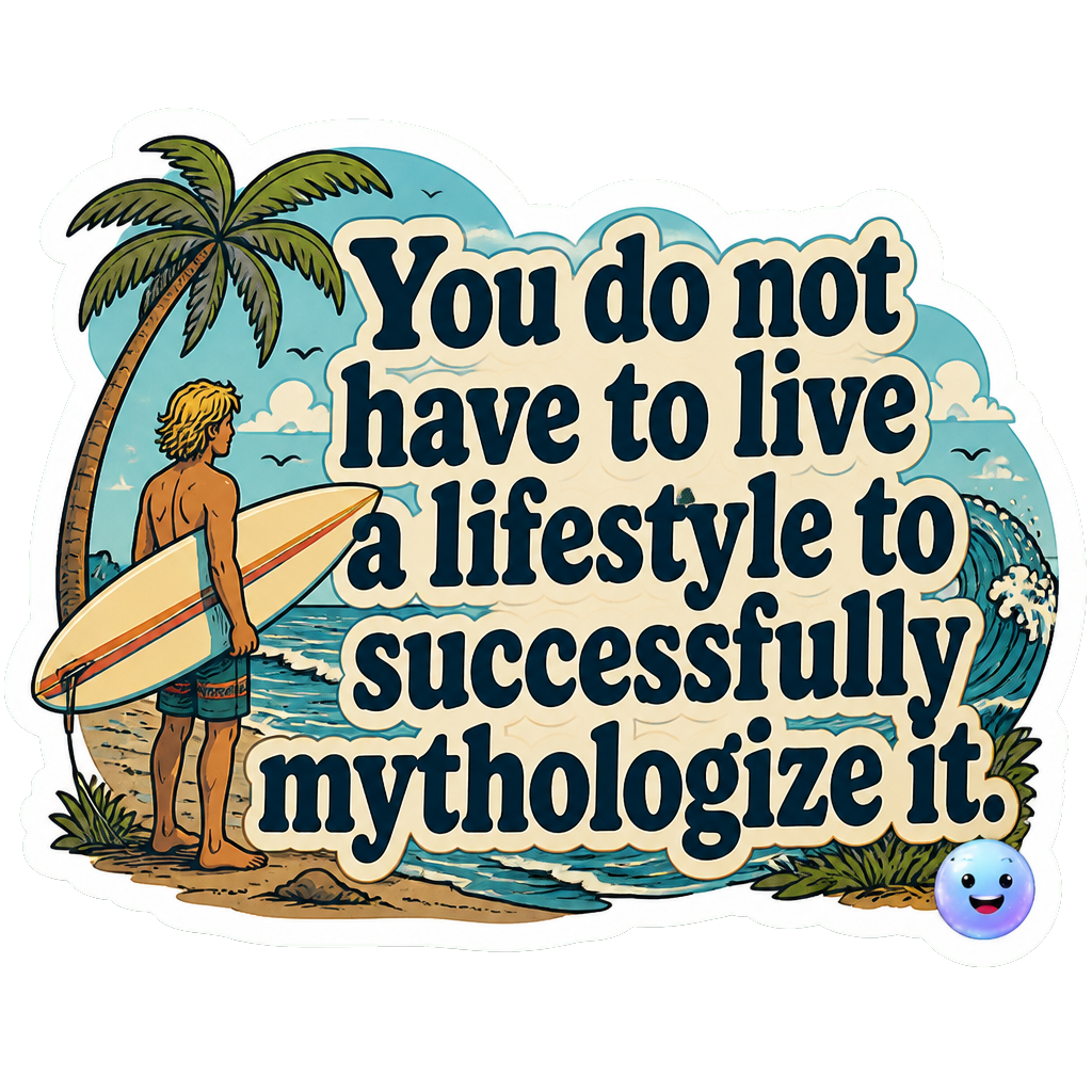 You do not have to live a lifestyle to successfully mythologize it.