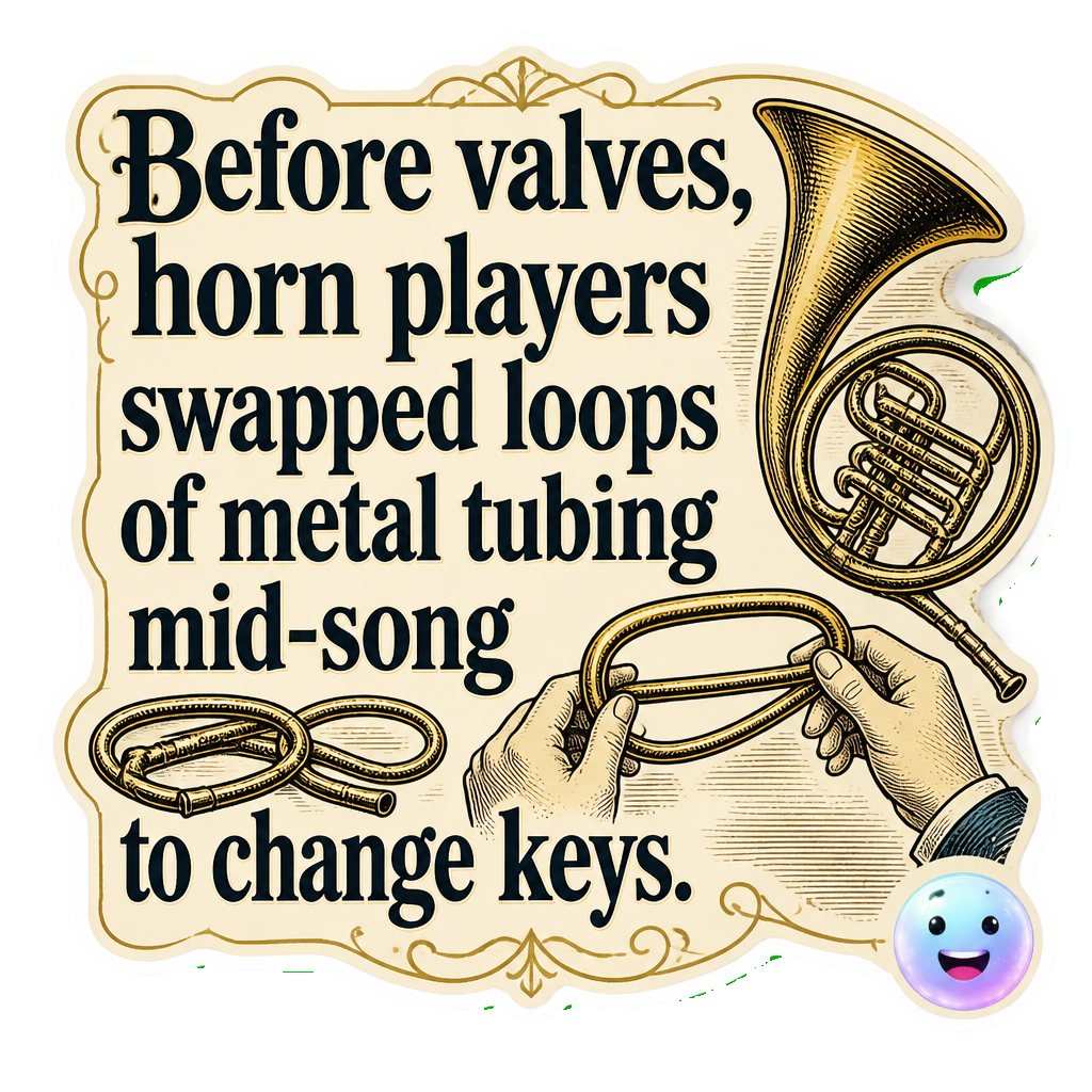 Before valves, horn players swapped loops of metal tubing mid-song to change keys.