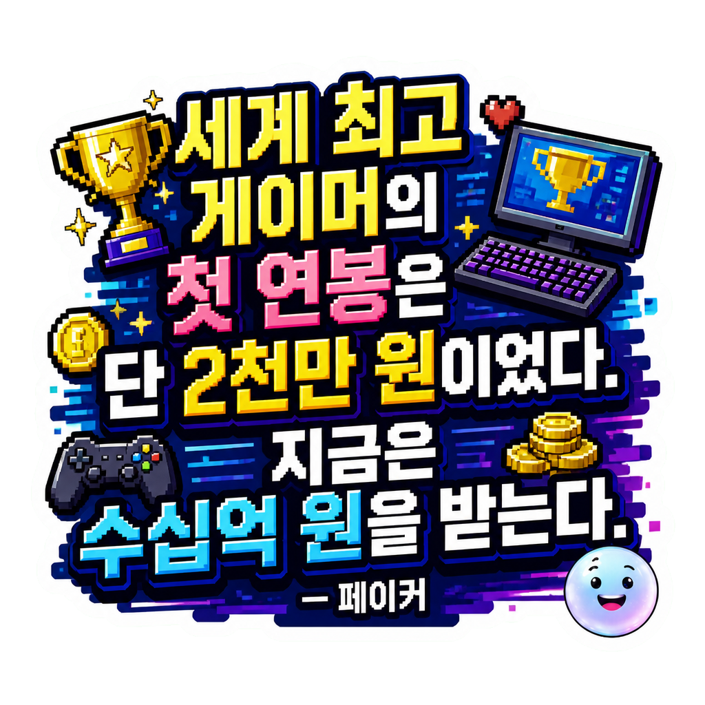 세계 최고 게이머의 첫 연봉은 단 2천만 원이었다. 지금은 수십억 원을 받는다.
