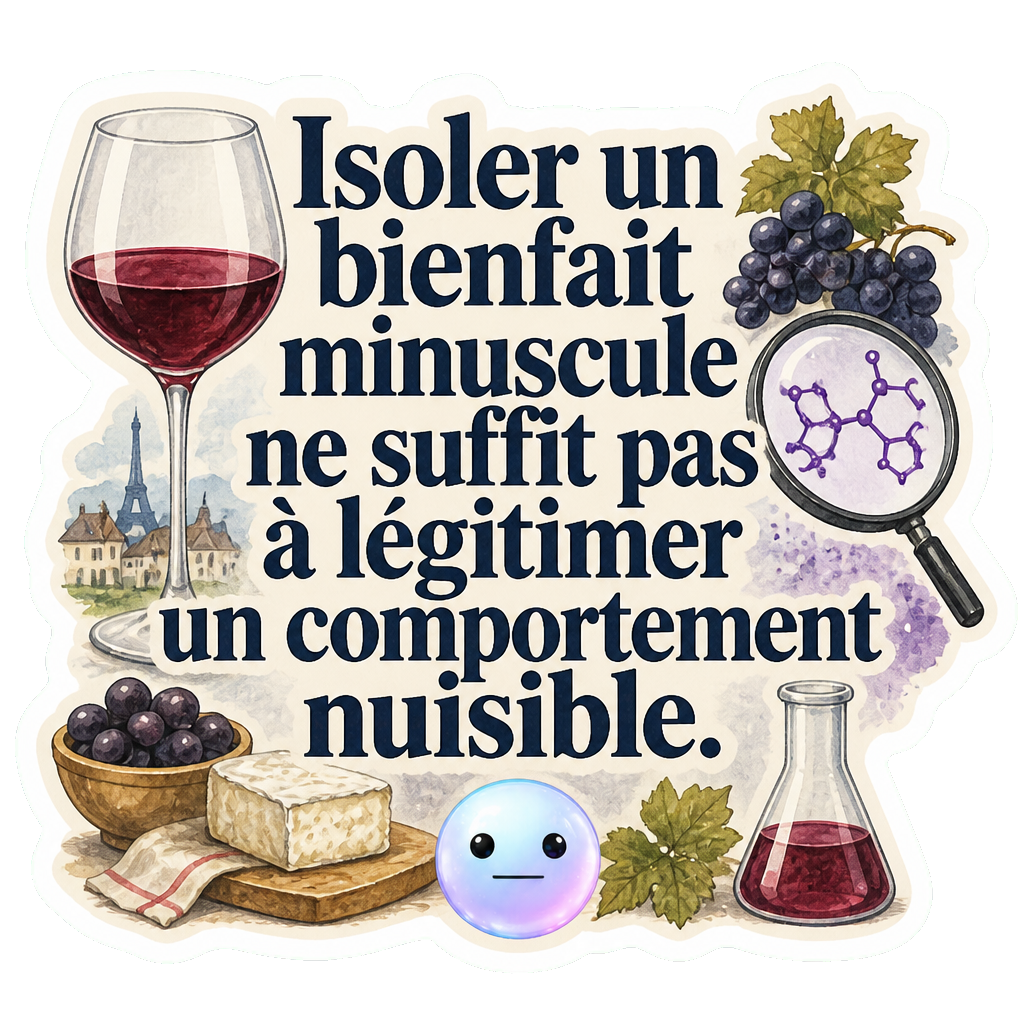 Isoler un bienfait minuscule ne suffit pas à légitimer un comportement nuisible.