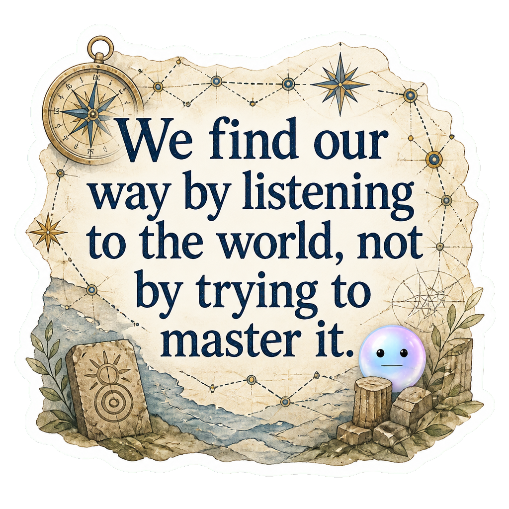 We find our way by listening to the world, not by trying to master it.