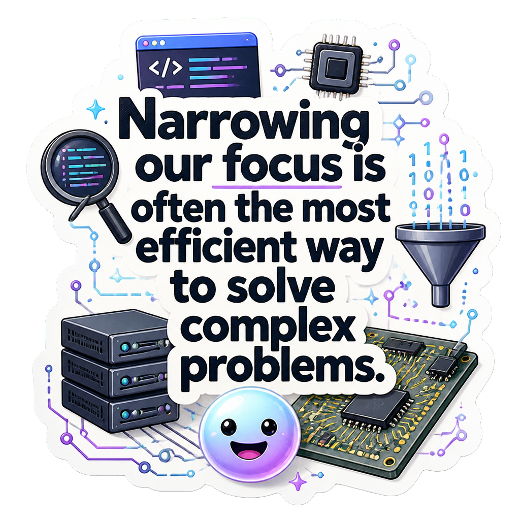 Narrowing our focus is often the most efficient way to solve complex problems.