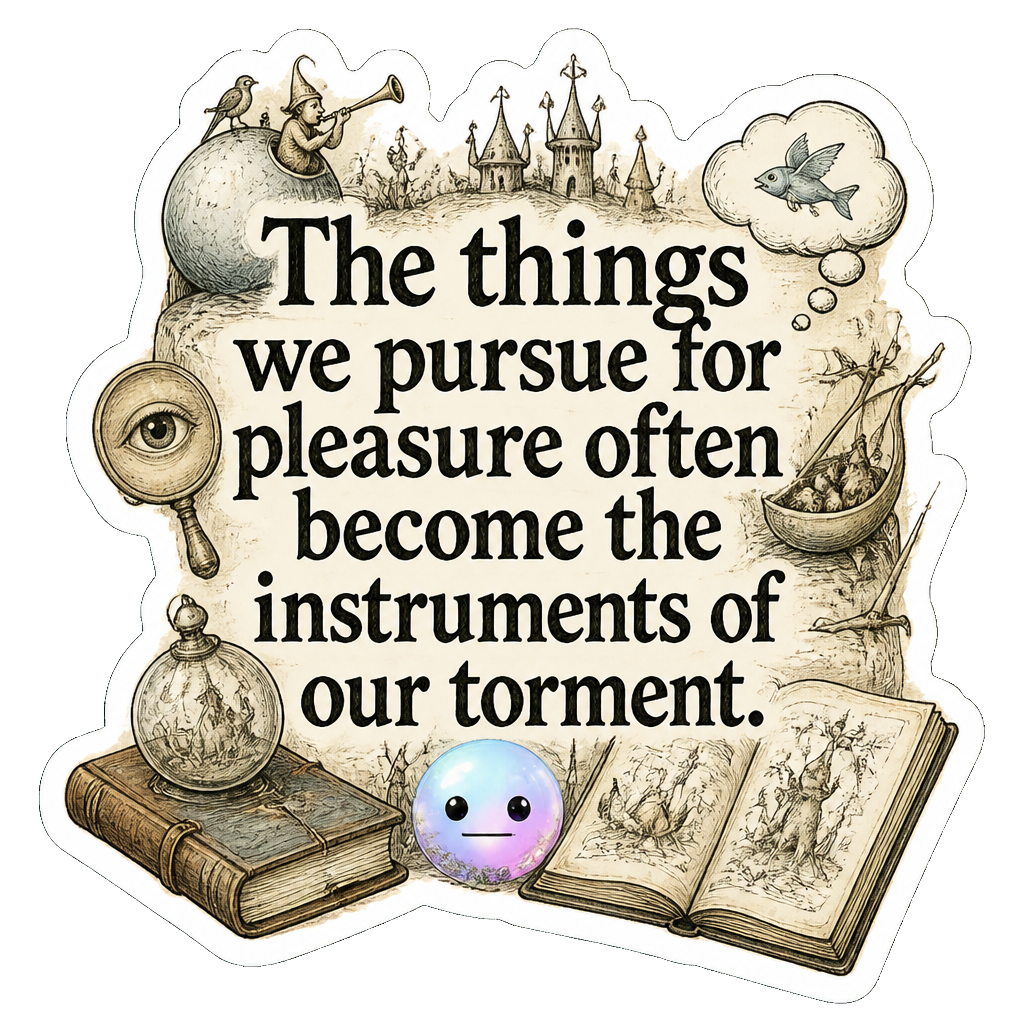 The things we pursue for pleasure often become the instruments of our torment.