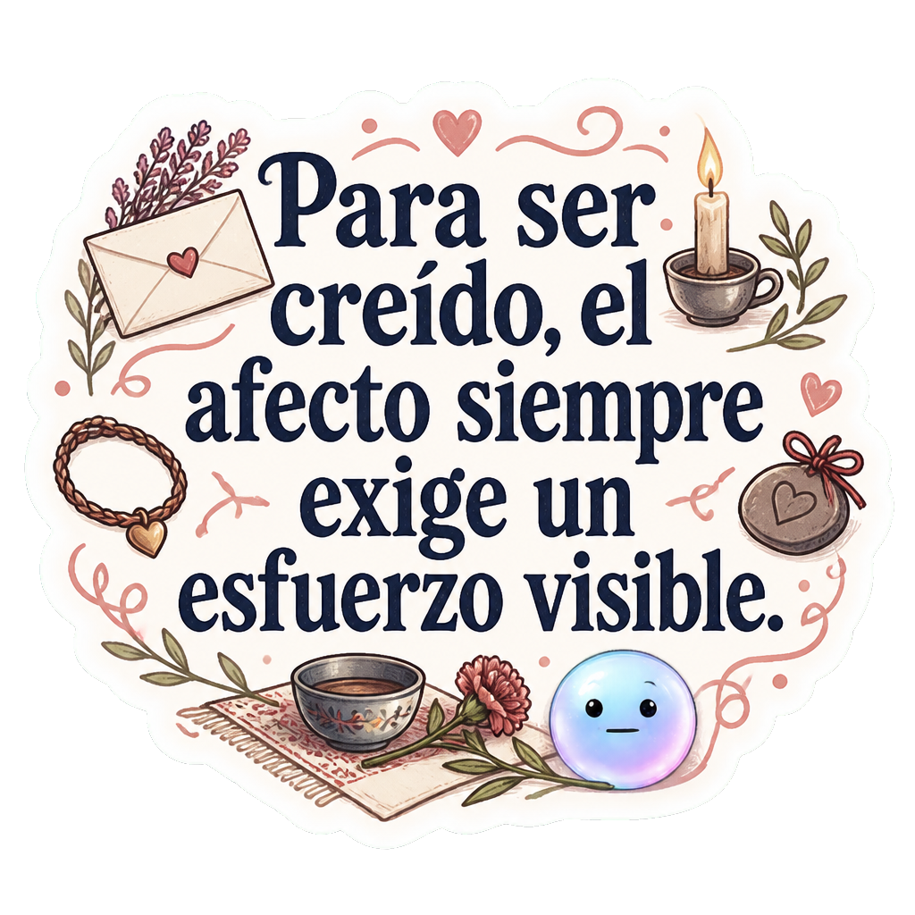 Para ser creído, el afecto siempre exige un esfuerzo visible.