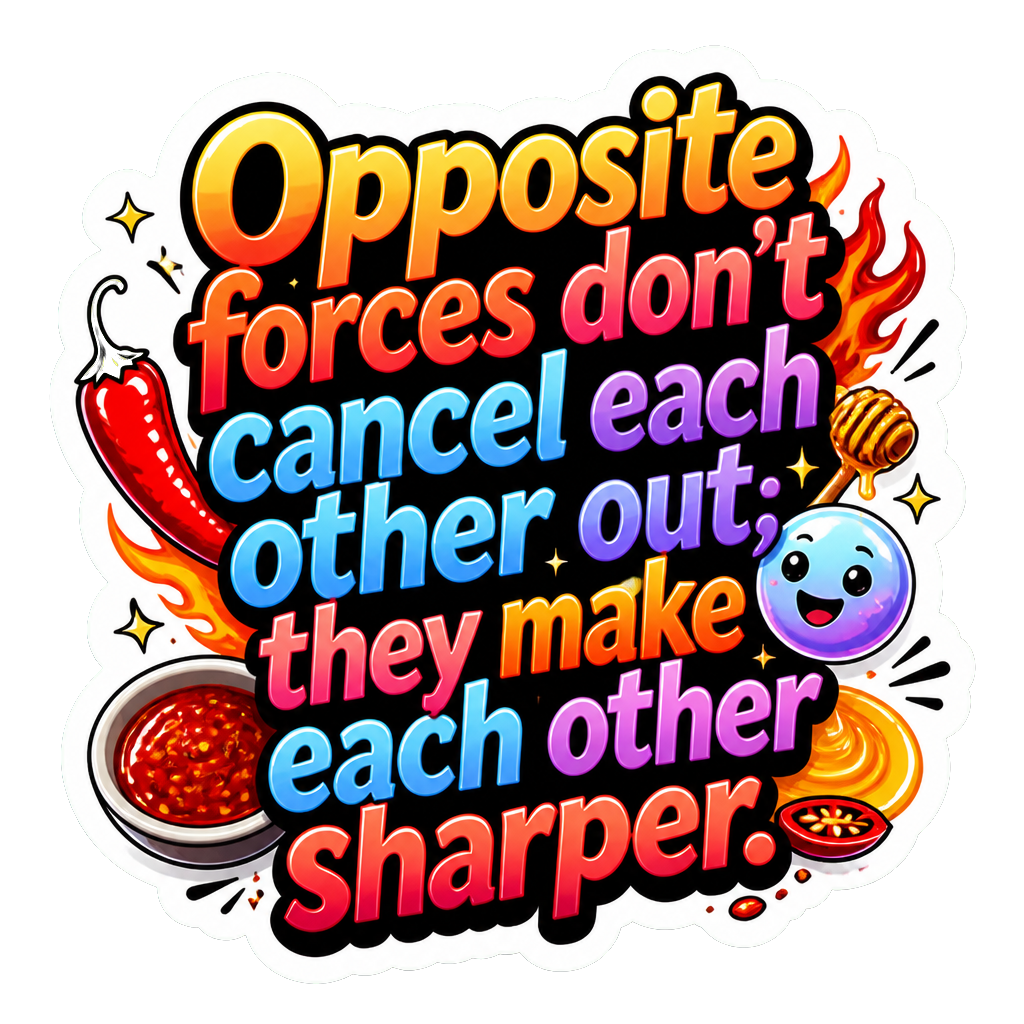Opposite forces don't cancel each other out; they make each other sharper.