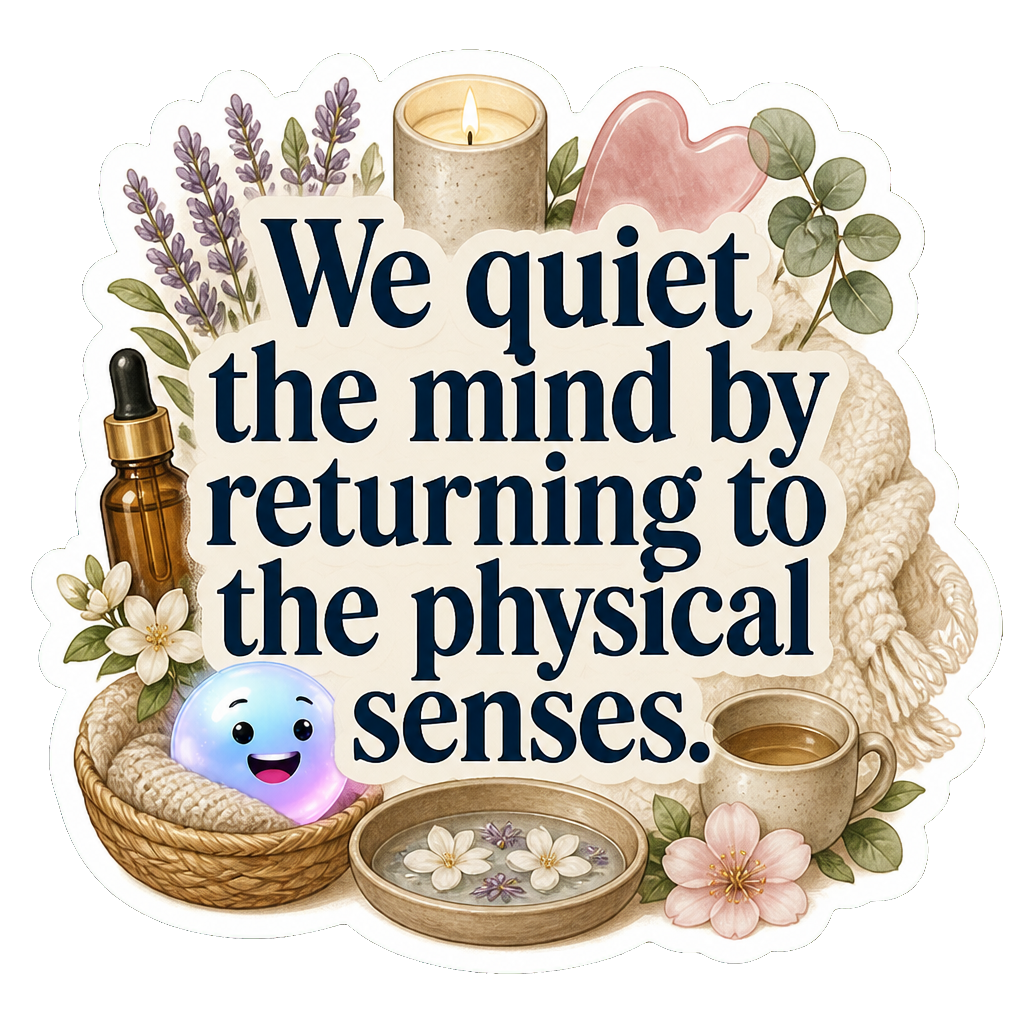 We quiet the mind by returning to the physical senses.