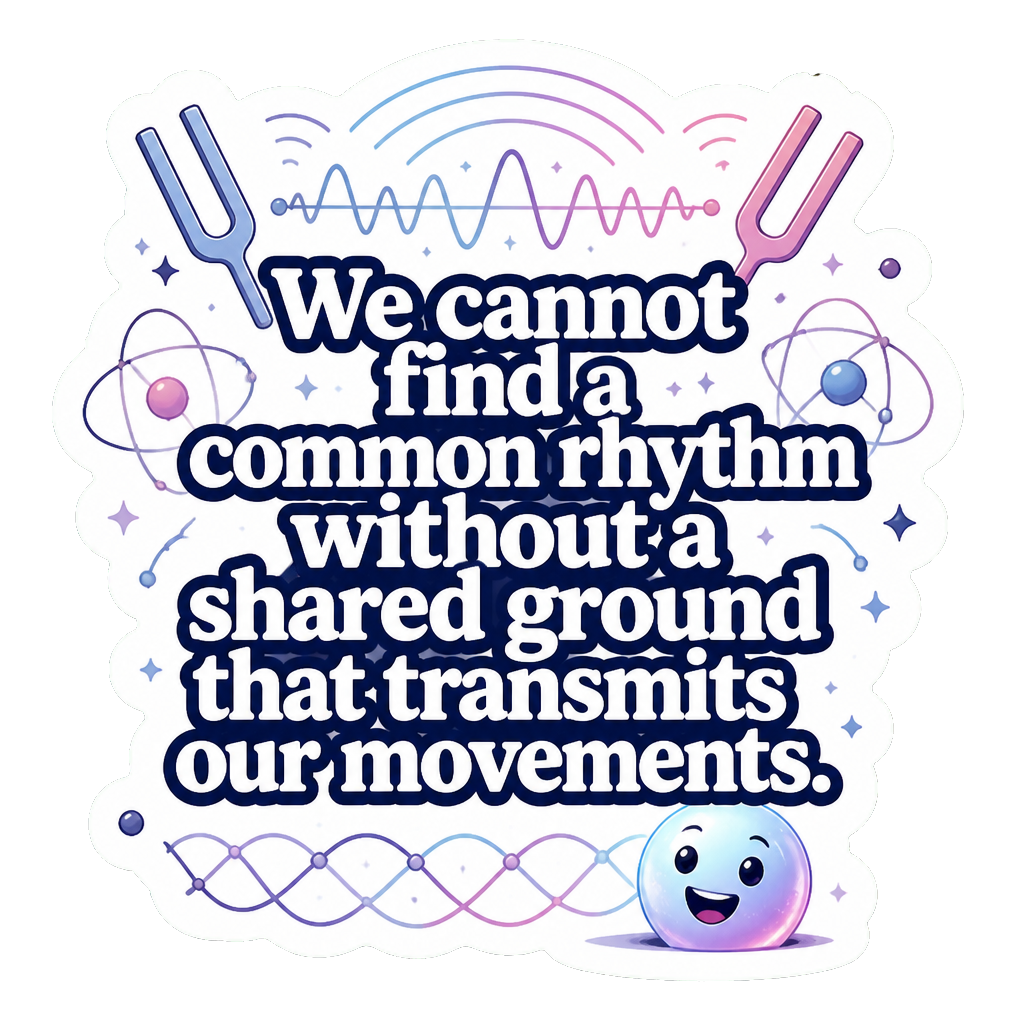 We cannot find a common rhythm without a shared ground that transmits our movements.