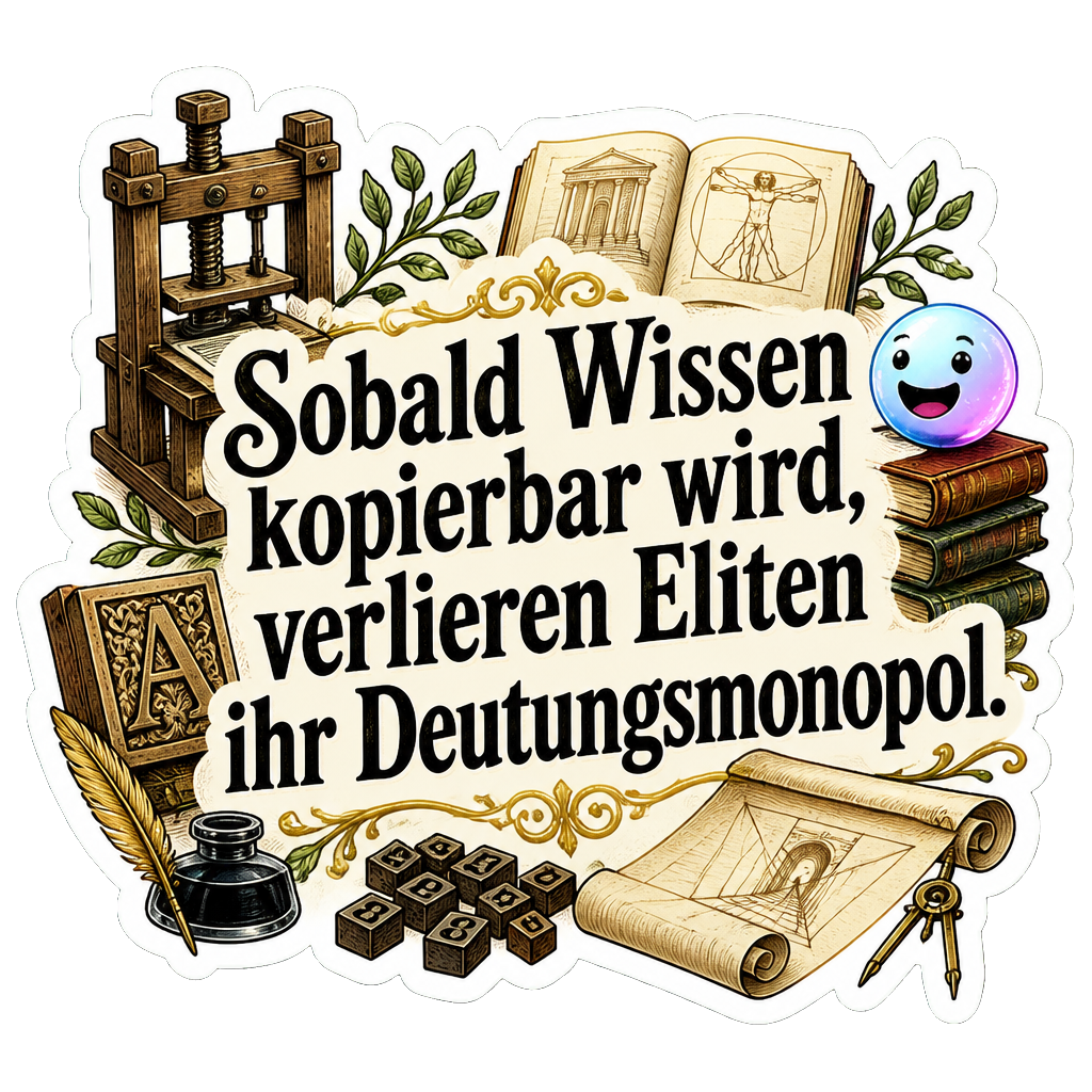 Sobald Wissen kopierbar wird, verlieren Eliten ihr Deutungsmonopol.