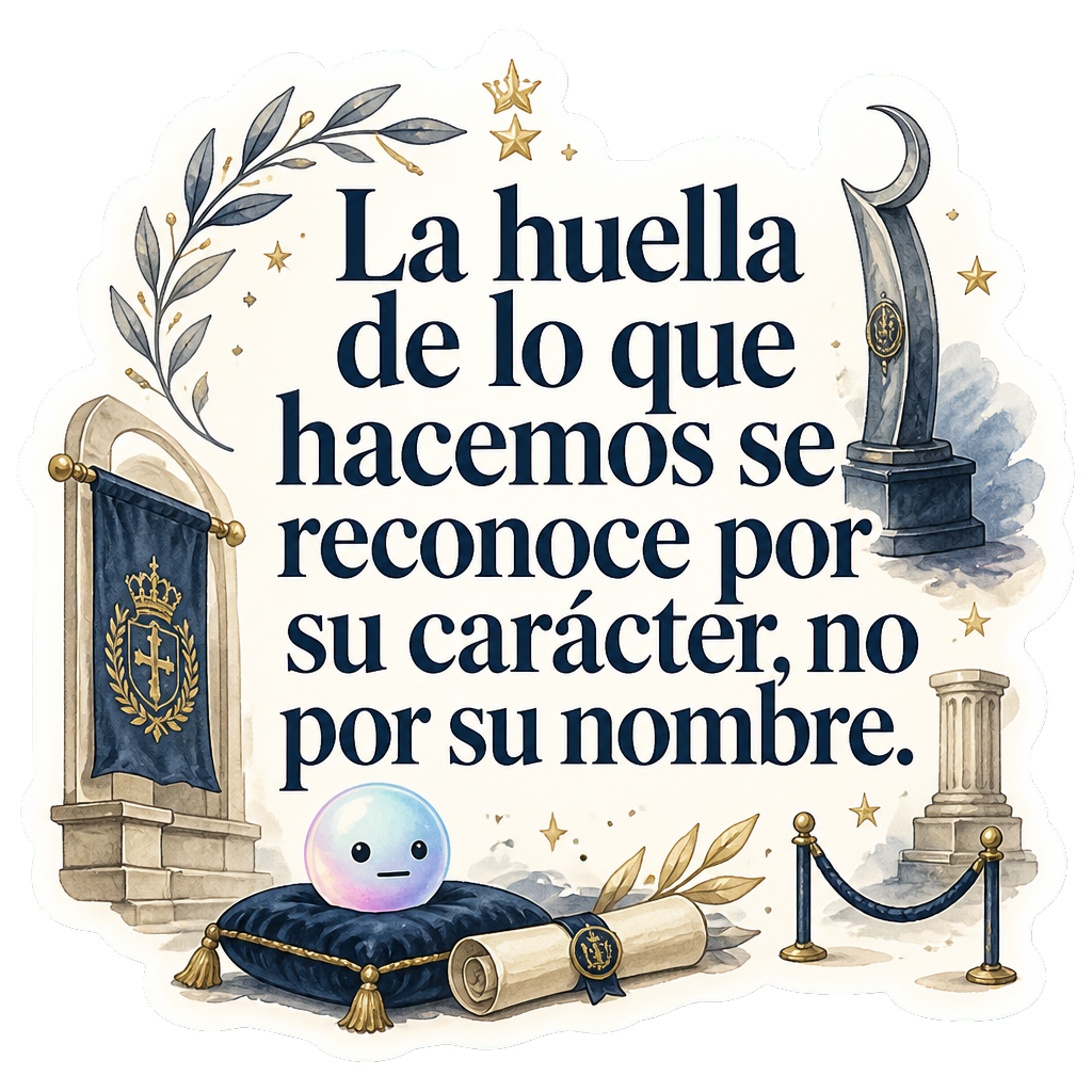La huella de lo que hacemos se reconoce por su carácter, no por su nombre.