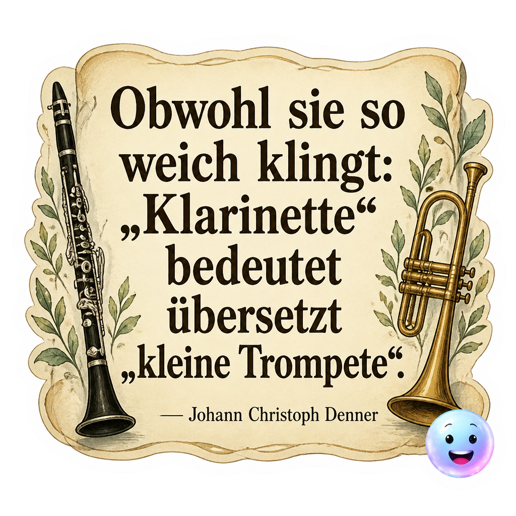 Obwohl sie so weich klingt: „Klarinette“ bedeutet übersetzt „kleine Trompete“.
