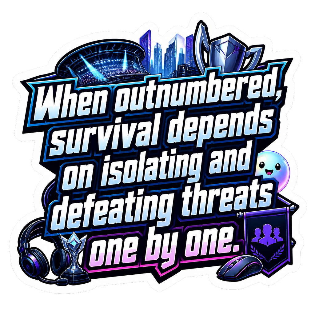When outnumbered, survival depends on isolating and defeating threats one by one.