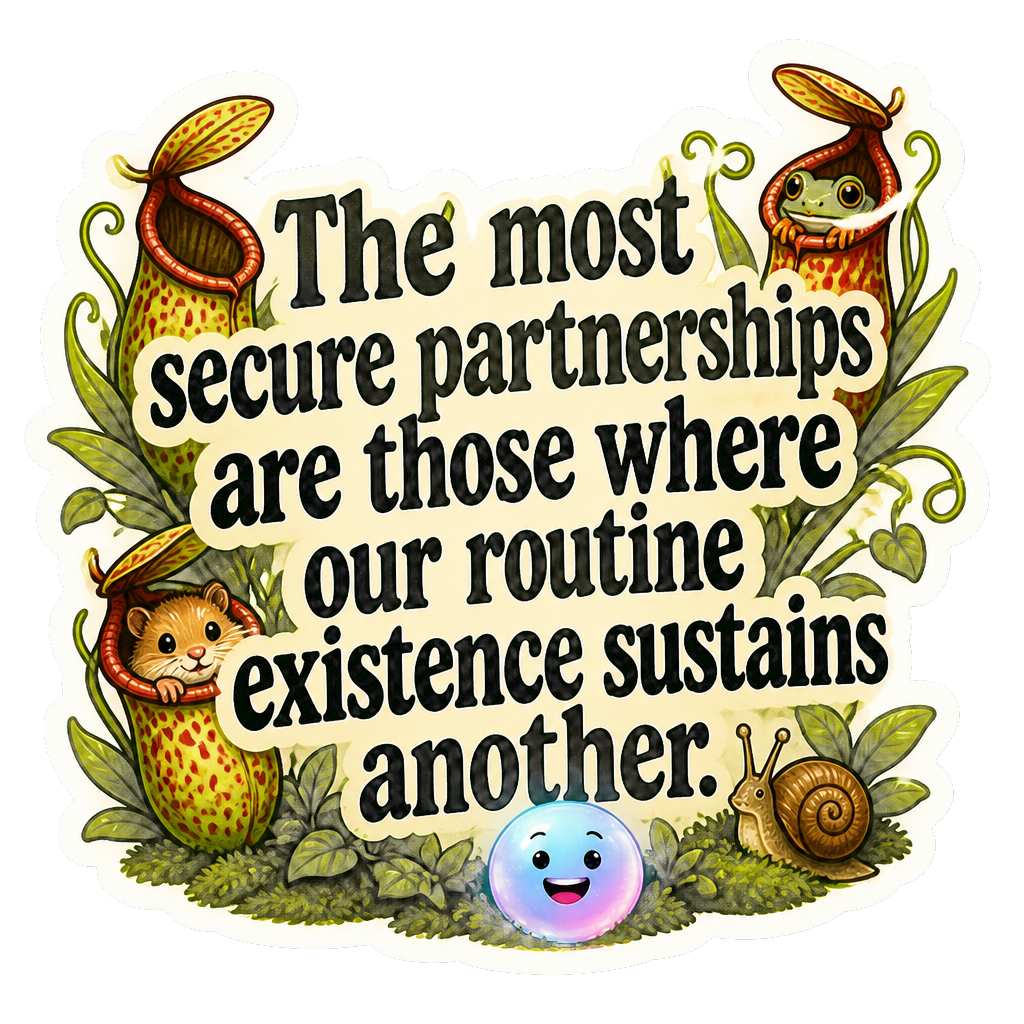 The most secure partnerships are those where our routine existence sustains another.