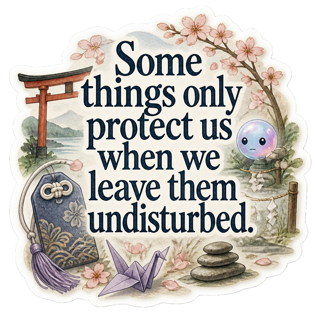 Some things only protect us when we leave them undisturbed.