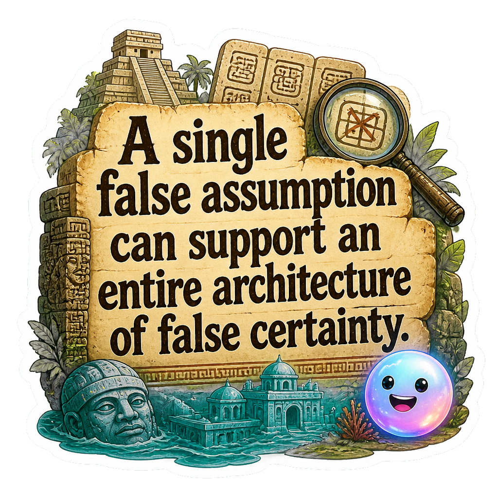 A single false assumption can support an entire architecture of false certainty.