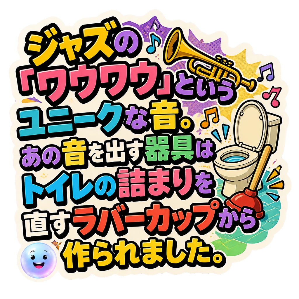 ジャズの「ワウワウ」というユニークな音。あの音を出す器具は、トイレの詰まりを直すラバーカップから作られました。
