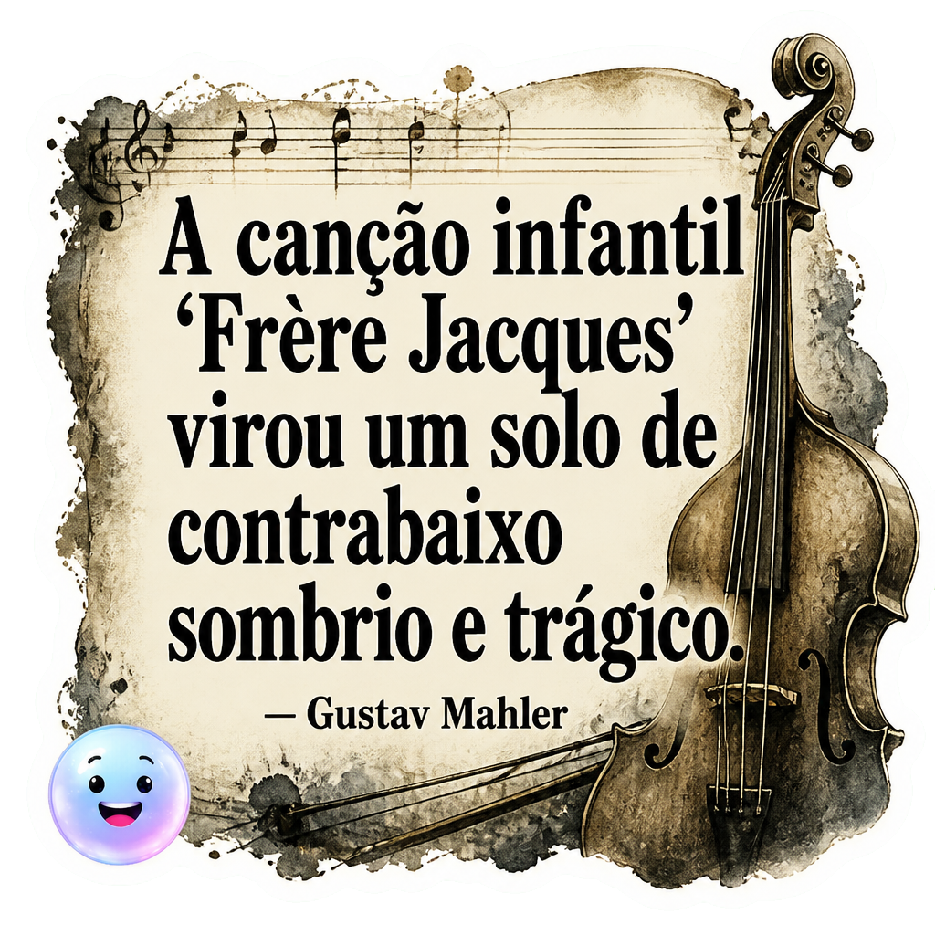 A canção infantil 'Frère Jacques' virou um solo de contrabaixo sombrio e trágico.