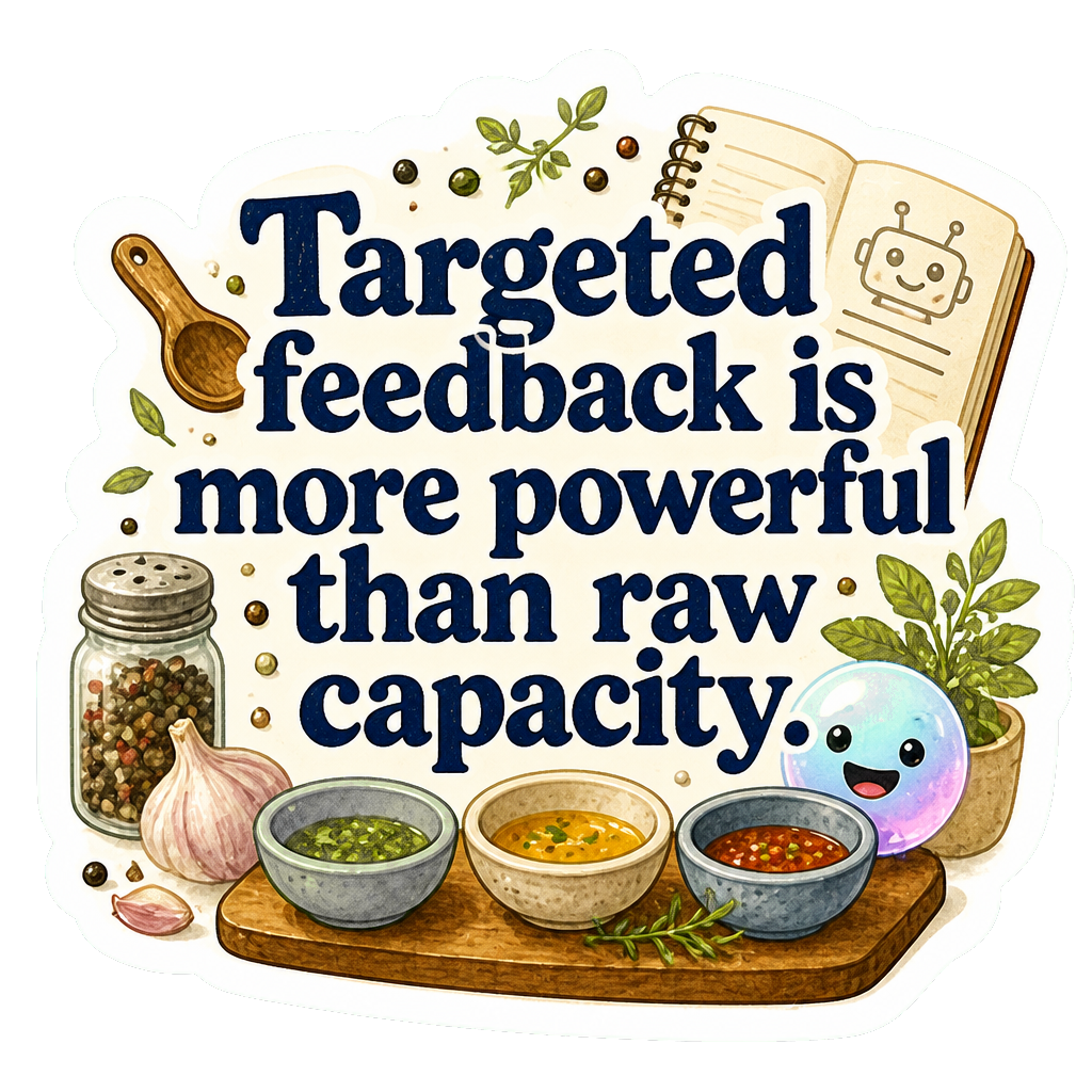 Targeted feedback is more powerful than raw capacity.