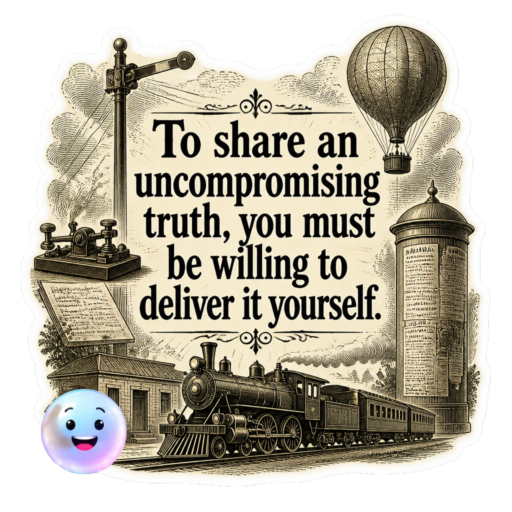 To share an uncompromising truth, you must be willing to deliver it yourself.