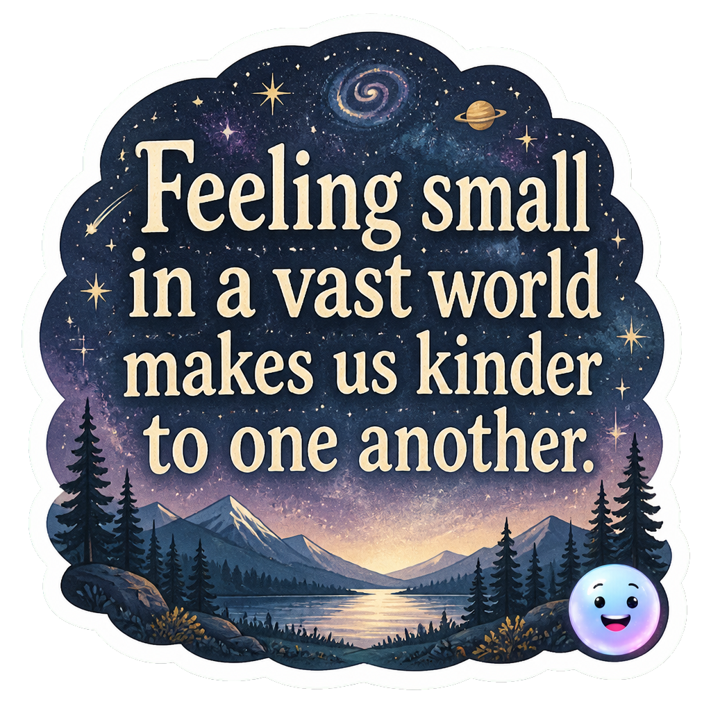 Feeling small in a vast world makes us kinder to one another.