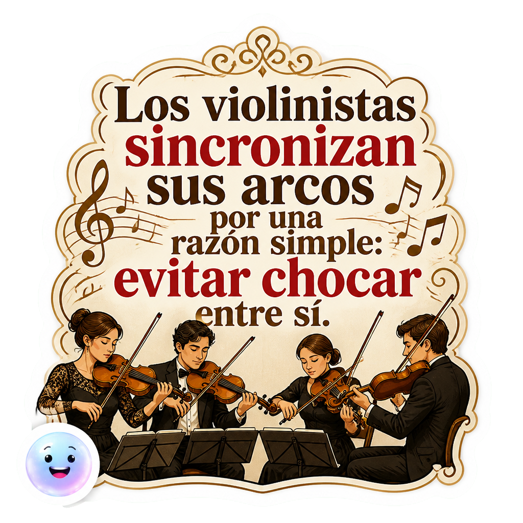 Los violinistas sincronizan sus arcos por una razón simple: evitar chocar entre sí.