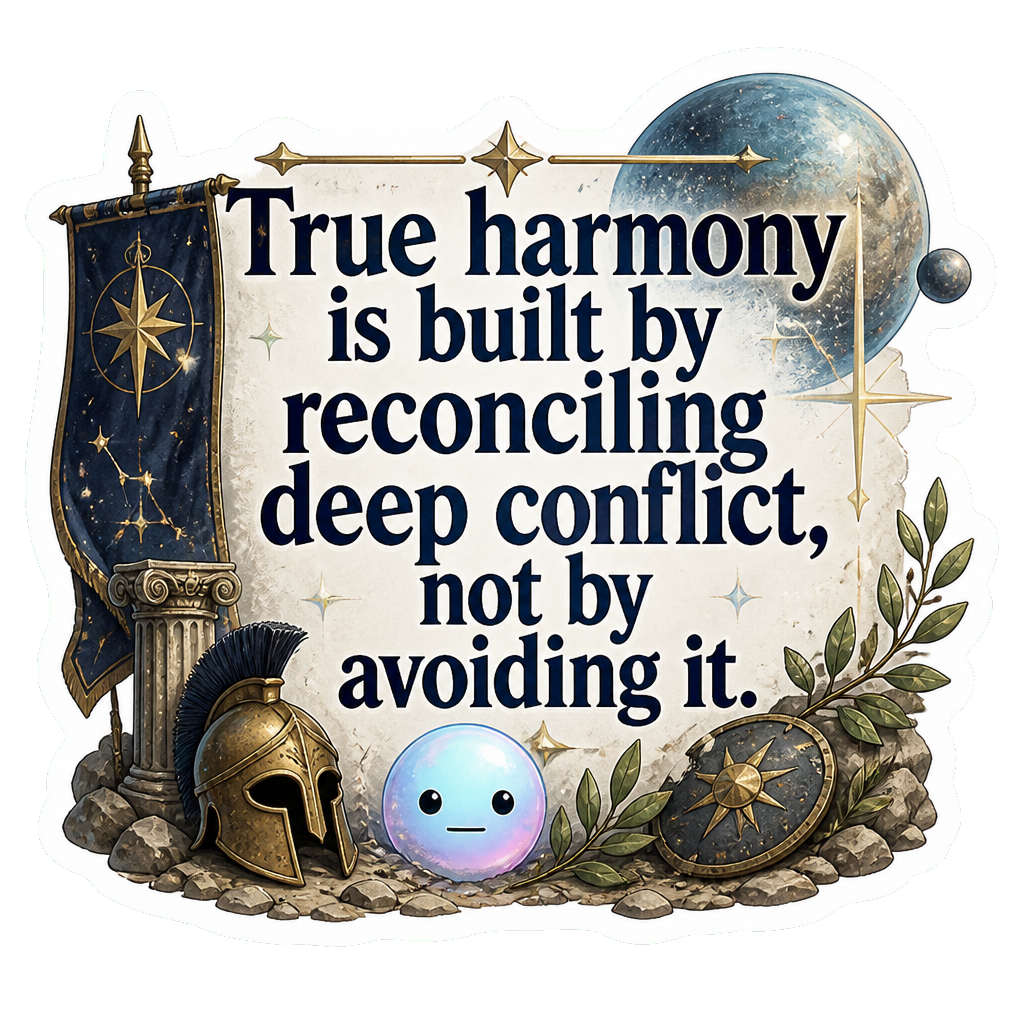 True harmony is built by reconciling deep conflict, not by avoiding it.