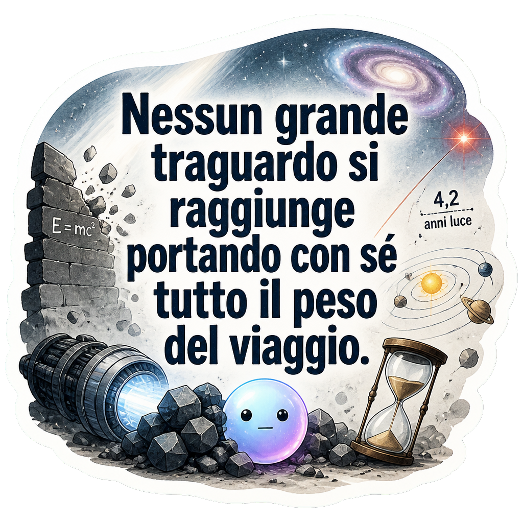 Nessun grande traguardo si raggiunge portando con sé tutto il peso del viaggio.