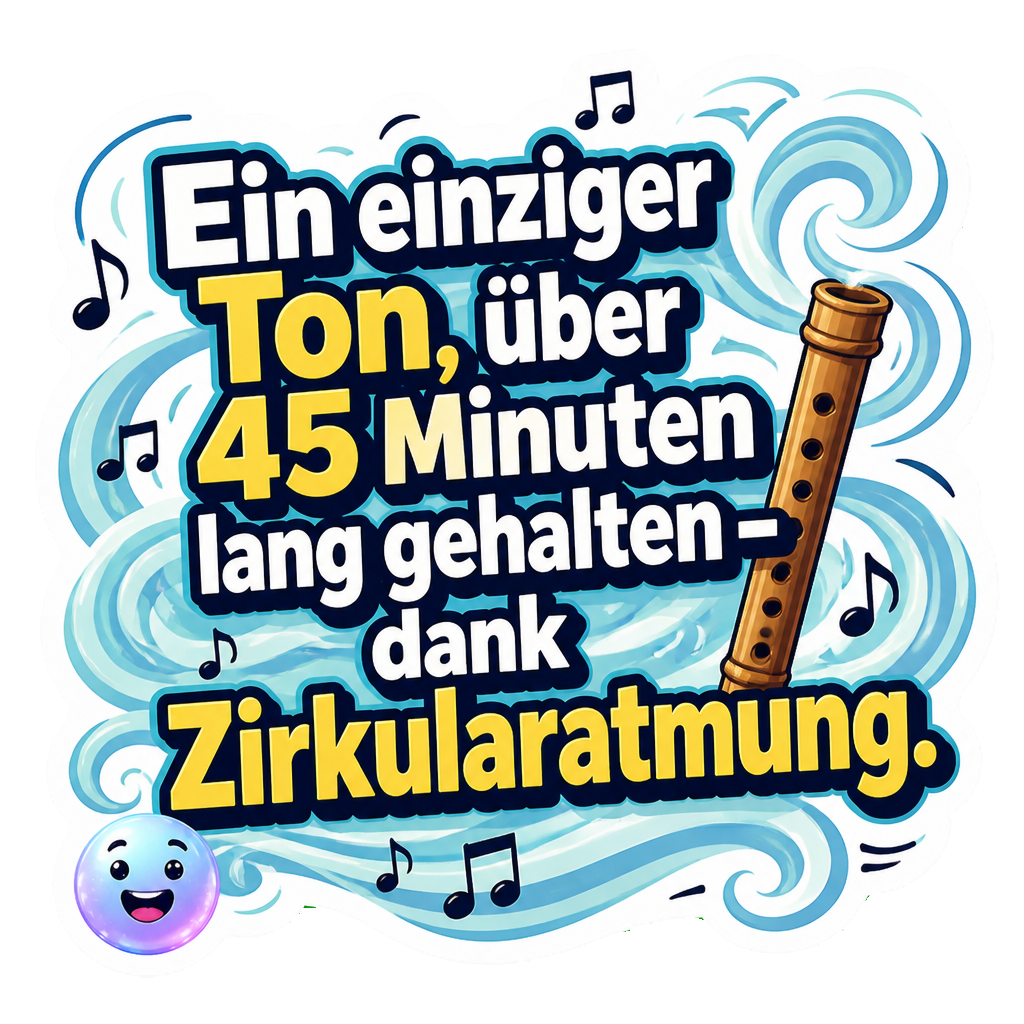 Ein einziger Ton, über 45 Minuten lang gehalten – dank Zirkularatmung.