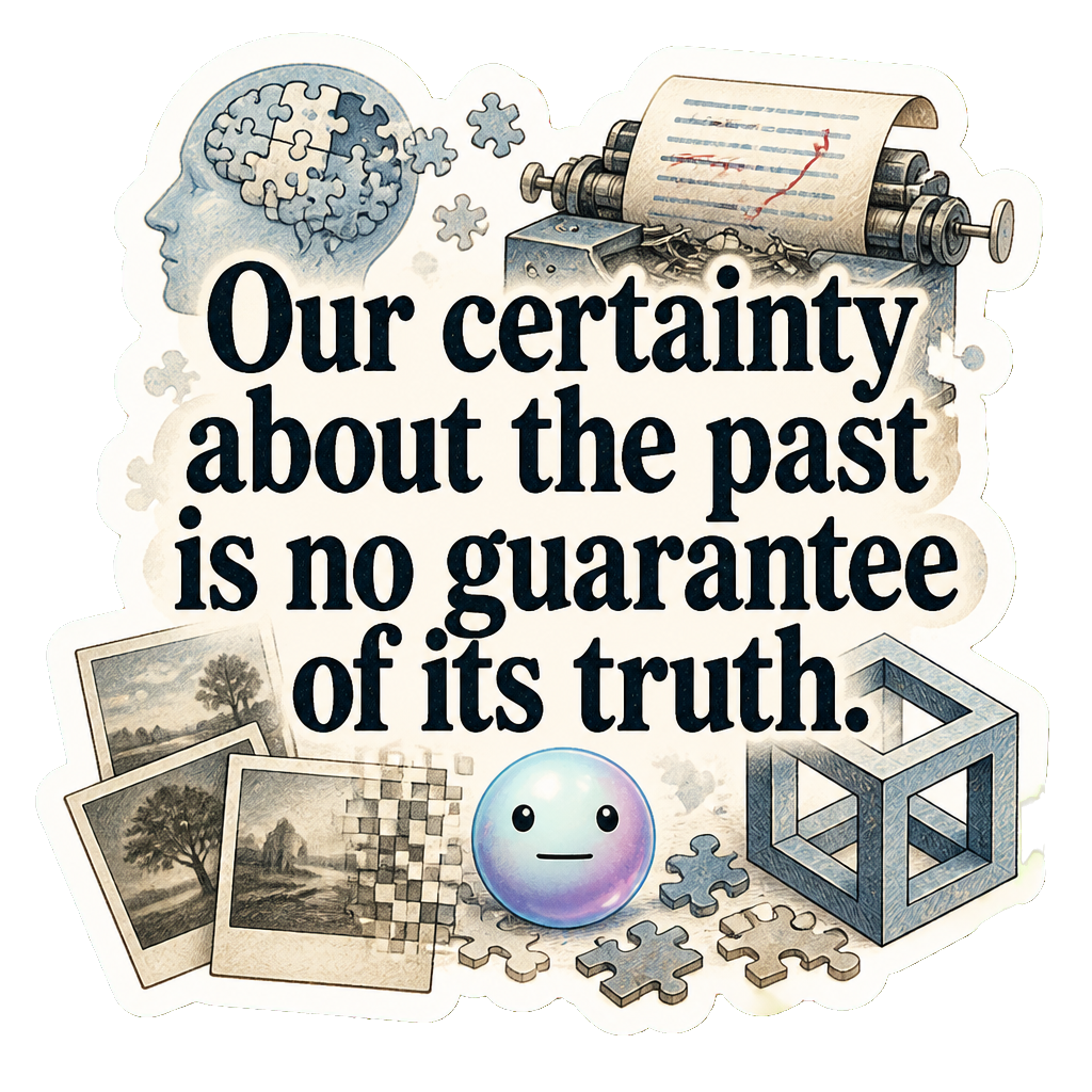 Our certainty about the past is no guarantee of its truth.